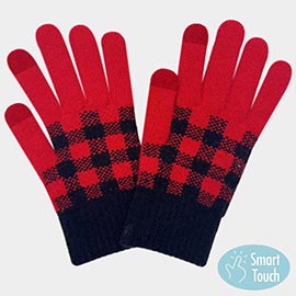 Buffalo Check Smart Touch Gloves