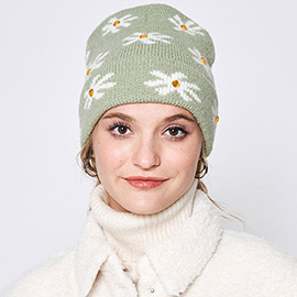 Gem Flower Beanie Hat