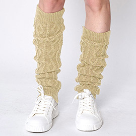 Solid Cable Knit Leg Warmers