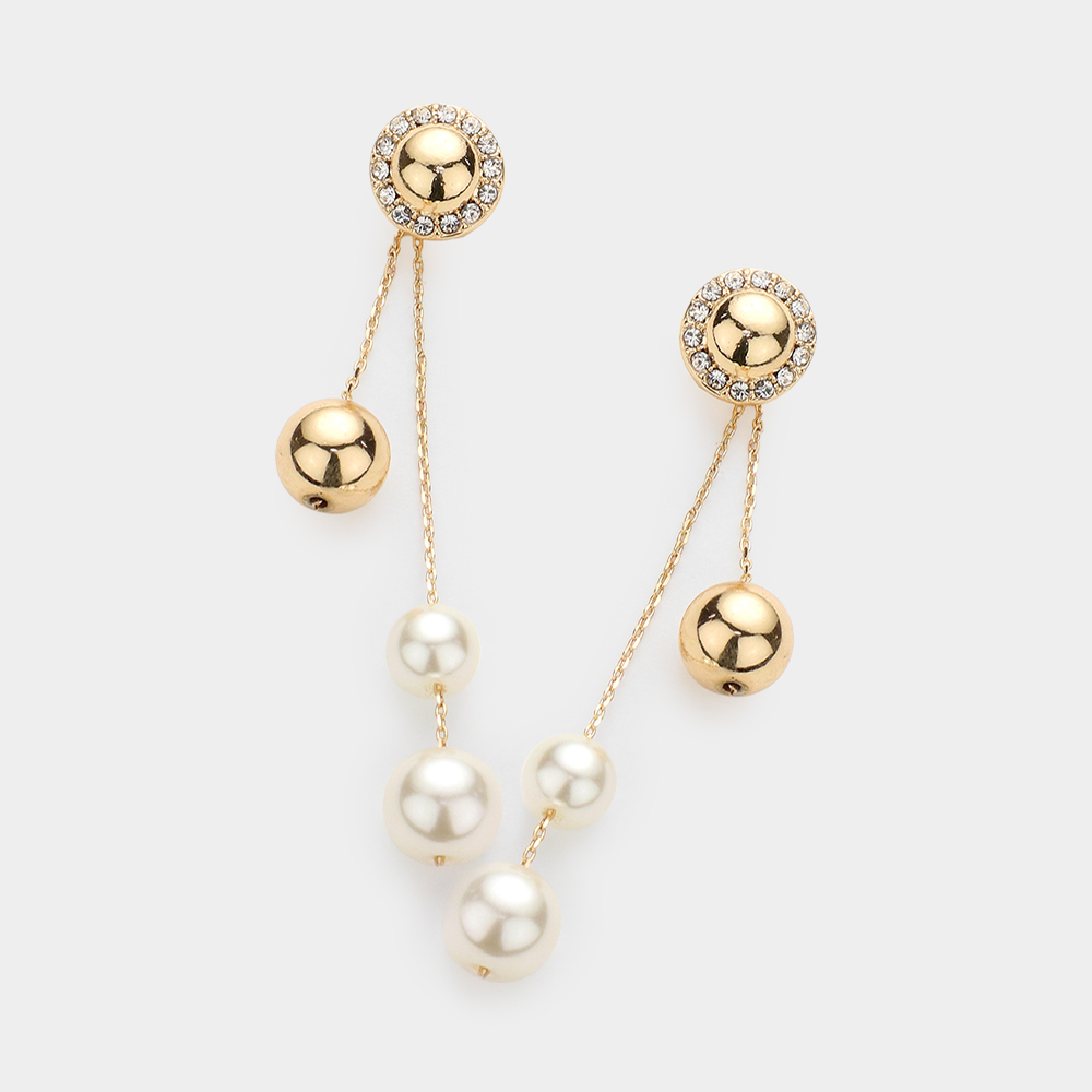 Pearl Ball Dangle Earrings