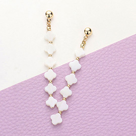 Mother Of Pearl Diamond Link Dropdown Earrings