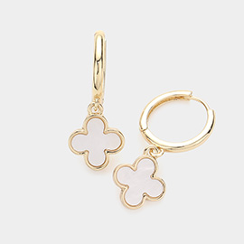 Quatrefoil Dangle Huggie Earrings