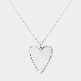 Mother Of Pearl Heart Pendant Necklace