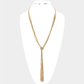 Metal Tassel Knot Necklace