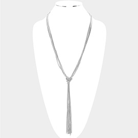 Metal Tassel Knot Necklace