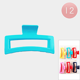 12PCS - Solid Rectangle Claw Hair Clips
