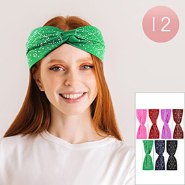 12PCS - Bling Knot Headband