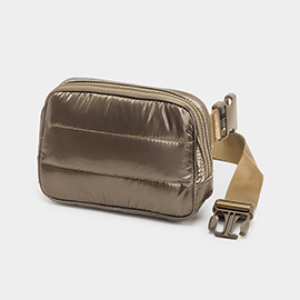 Puffer Rectangle Sling Bag / Fanny Pack / Belt Bag