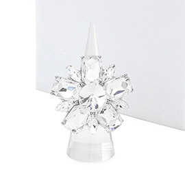 Crystal Flower Stone Cluster Stretch Ring
