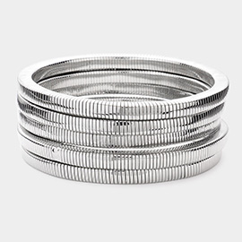 5PCS - Metal Stretch Multi Layered Bracelets