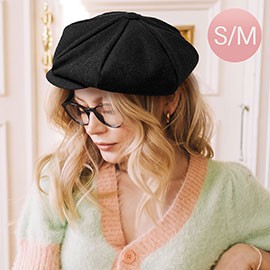 Solid Wool Newsboy Hat