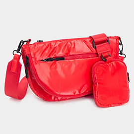 Puffer Half Moon Crossbody Bag