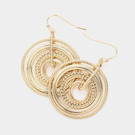 Metal Medallion Dangle Earrings