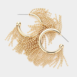 Metal Fringe Hoop Earrings
