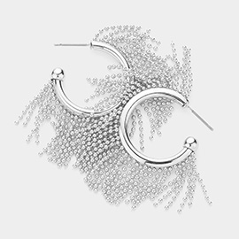 Metal Fringe Hoop Earrings