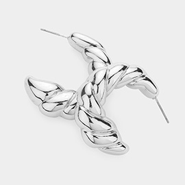 Metal Twisted Hoop Earrings