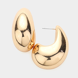 Chunky Metal Teardrop Earrings