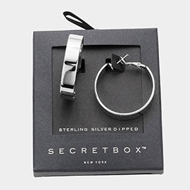 SECRET BOX_Sterling Silver Dipped Metal Hoop Earrings