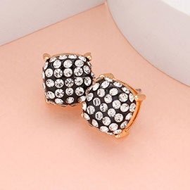 Stone Embellished Square Stud Earrings
