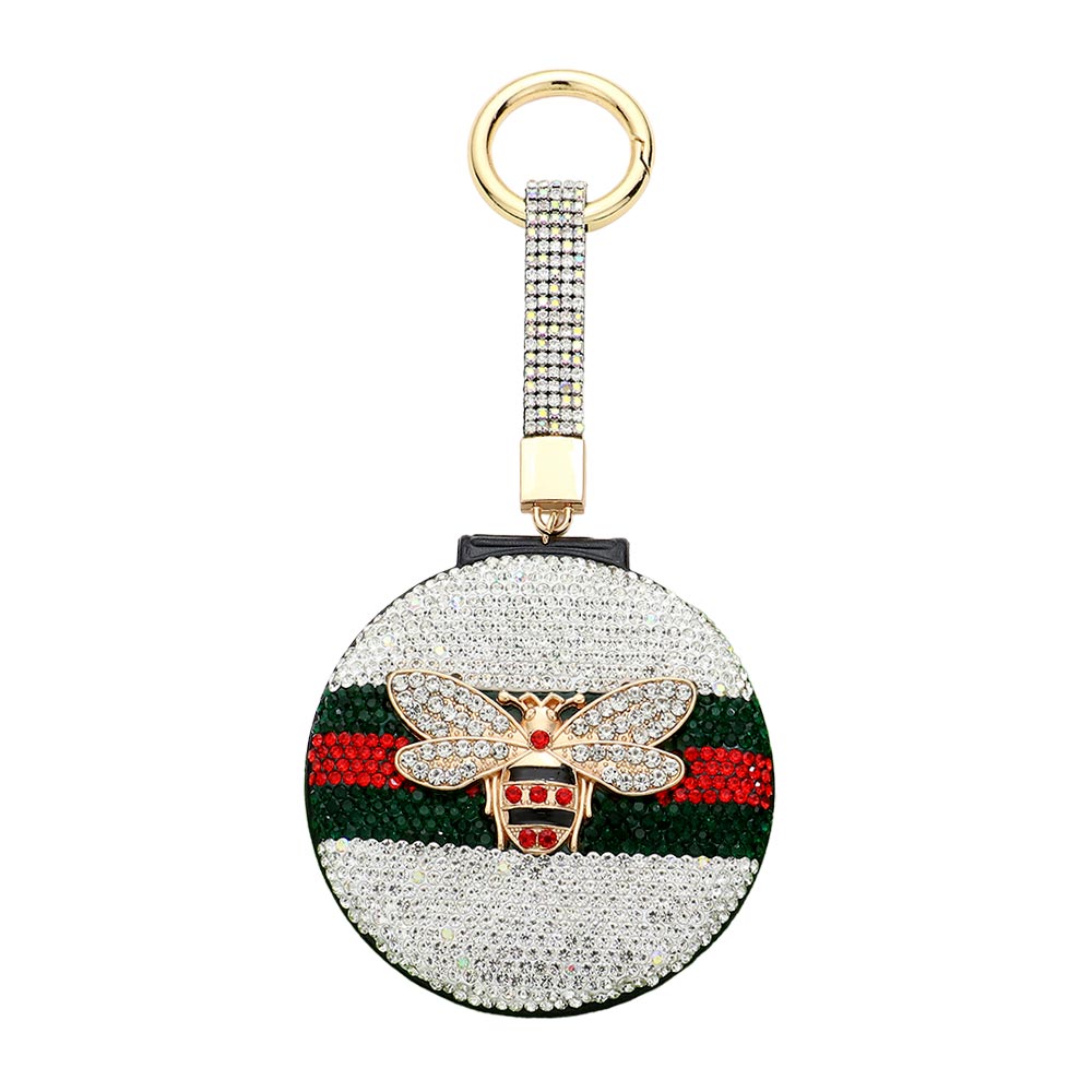 Bling Bee Compact Mirror Keychain