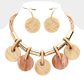 Resin Disc Station Statement Necklace