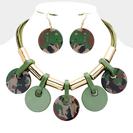 Resin Disc Station Statement Necklace