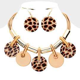 Resin Disc Station Statement Necklace