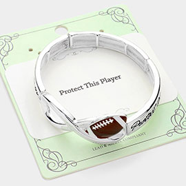 Protect This Player Message Football Sport Theme Stretch Bracelet