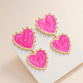 Resin Heart Dangle Earrings