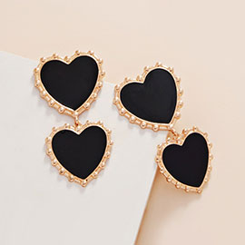 Resin Heart Dangle Earrings