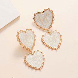 Resin Heart Dangle Earrings