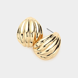 Gold Dipped Textured Metal Earrings