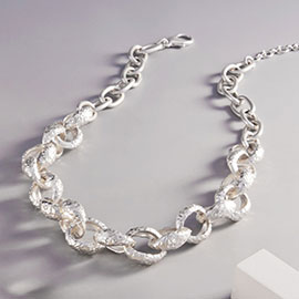 Textured Matte Metal Chain Necklace