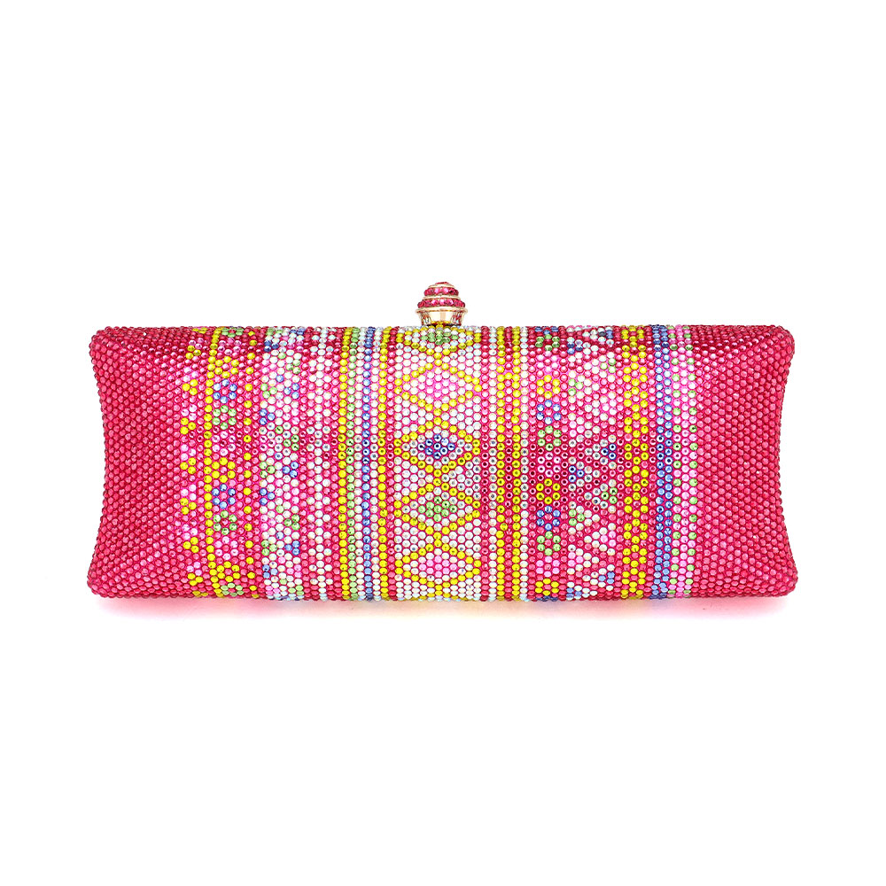 Bling Aztec Print Evening Clutch Bag