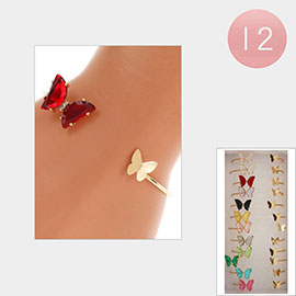 12PCS - Butterfly Cuff Bracelets