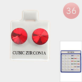 36PAIRS - CZ Stone Stud Earrings