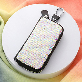 Bling Faux Leather Key Wallet