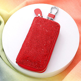 Bling Faux Leather Key Wallet