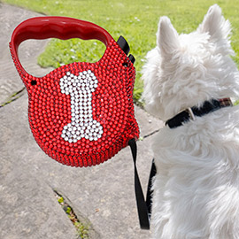 Bling Bone Retractable Dog Leash