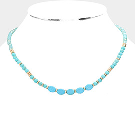 Semi Precious Stone Faceted Beaded Necklace