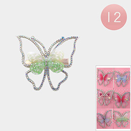 12PCS - Butterfly Snap Alligator Hair Clips