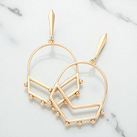 Metal Ball Pointed Abstract Dangle Earrings