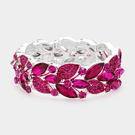 Marquise Stone Cluster Stretch Evening Bracelet