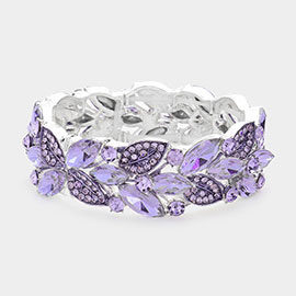 Marquise Stone Cluster Stretch Evening Bracelet