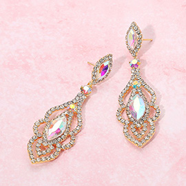 Marquise Stone Dangle Evening Earrings