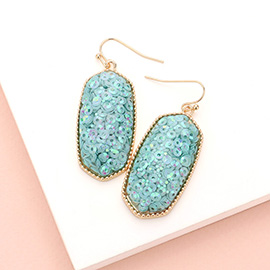 Sequin Hexagon Dangle Earrings