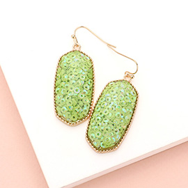 Sequin Hexagon Dangle Earrings