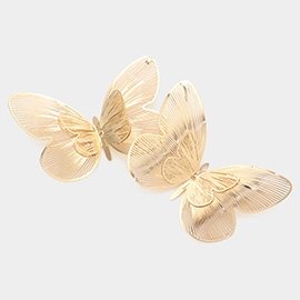 Metal Brass Butterfly Earrings