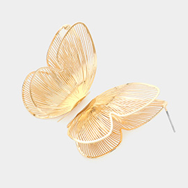 Metal Brass Butterfly Earrings