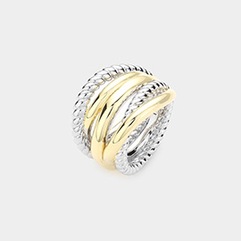 Two Tone Twisted Split Ring